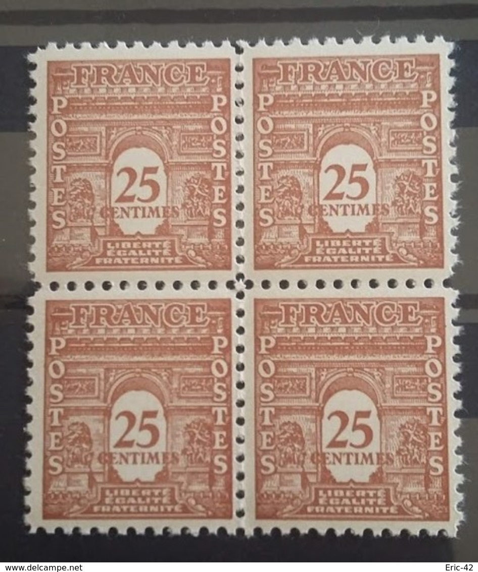 FRANCE N°622 Bloc De 4 Arc De Triomphe De L'Etoile Neuf** MNH - 1944-45 Arc De Triomphe