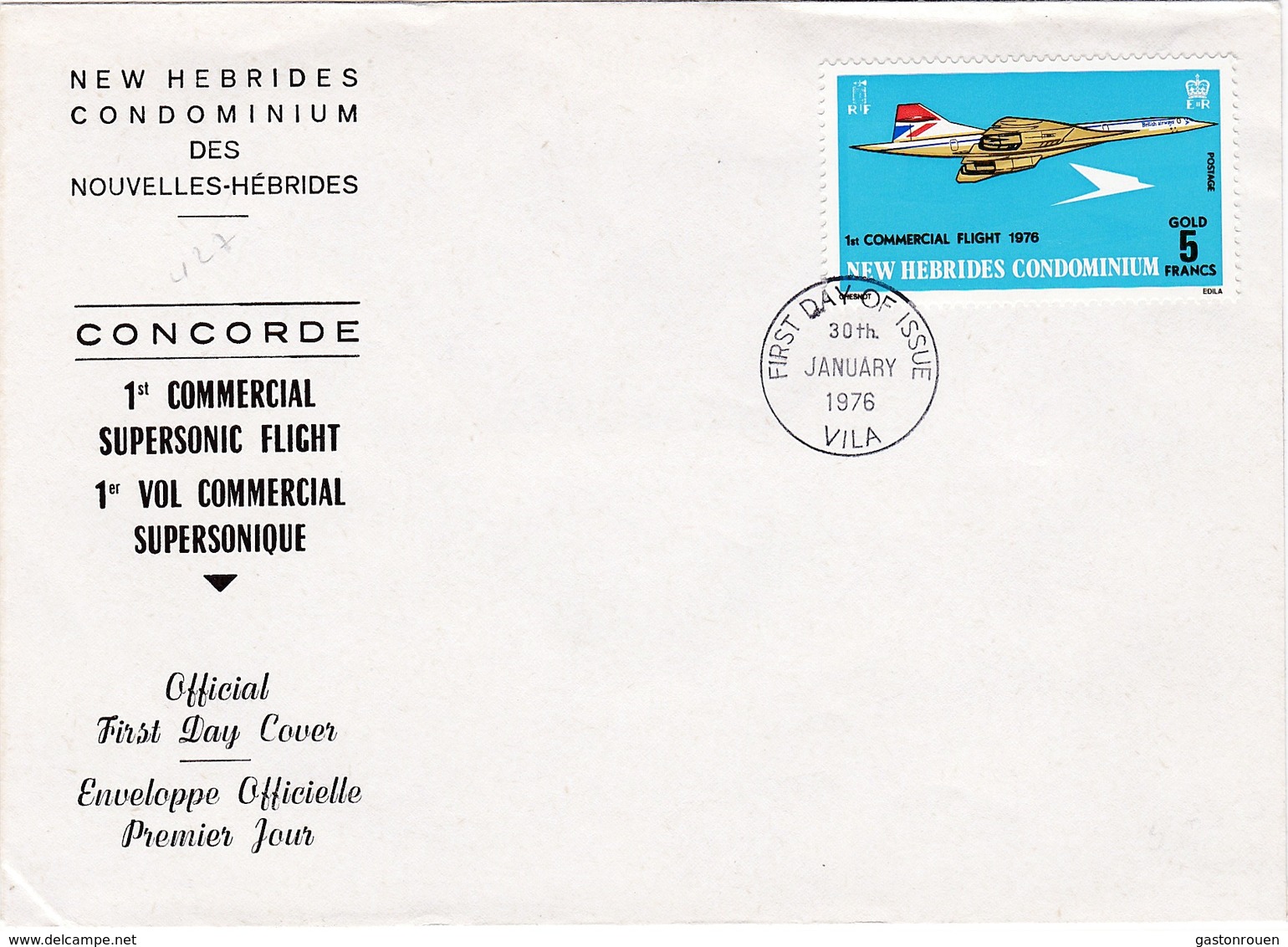 FDC PREMIER JOUR  Nouvelles New Hébrides 1976 Concorde - FDC