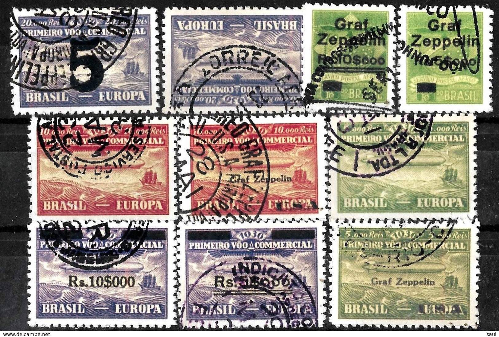 731 - BRASIL - 1930-32 - ZEPPELIN ISSUES - CANCELLED -  FORGERIES, FAUX, FALSI,  FAKES FALSCHEN - Collections (sans Albums)