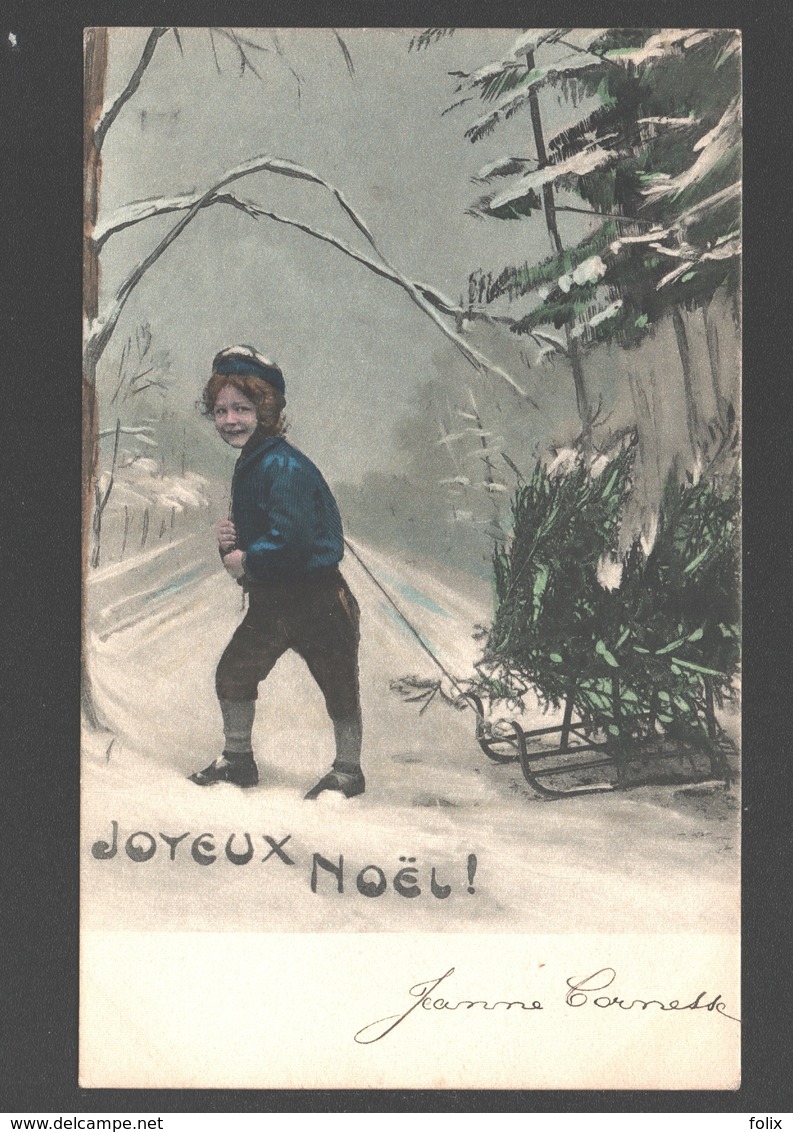 Fantaisie / Fantasy / Fantasie - Enfant Avec Traîneau / Child With Sled / Kind Met Slee - Joyeux Noël - Scènes & Paysages