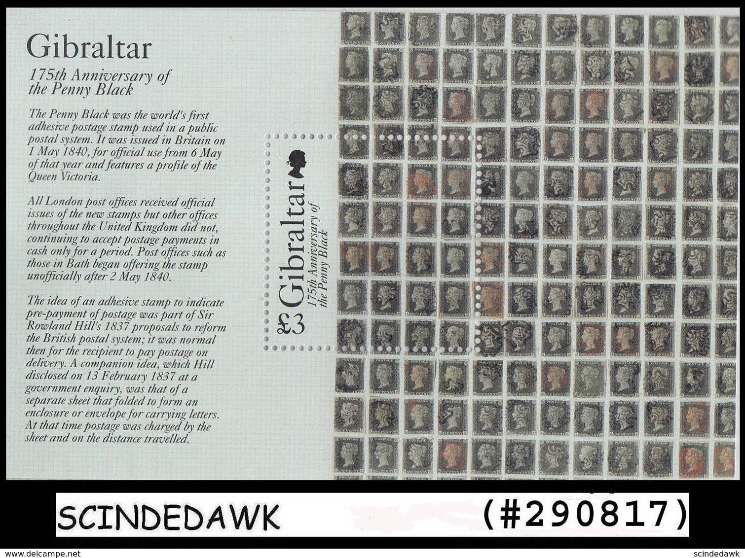 GIBRALTAR - 2015  175th Anniversary Of PENNY BLACK Miniature Sheet - Mint NH - Gibraltar