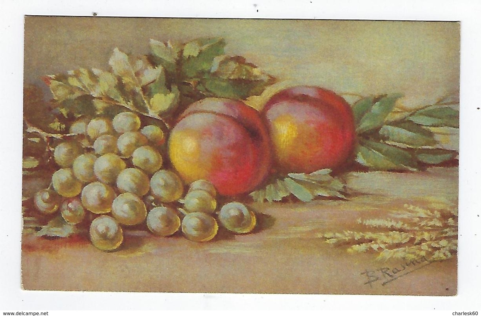 CPA - Fruits - Pêches - Pêche  - Raisin - Resina - Altri & Non Classificati