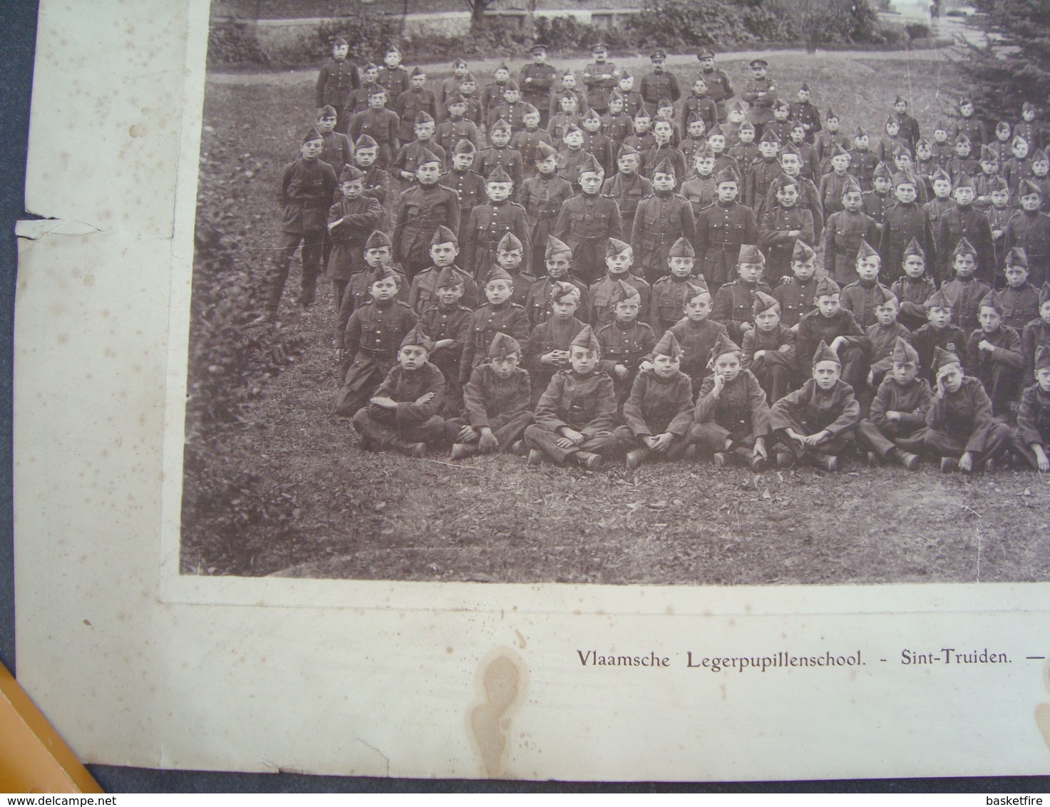 Sint-Truiden: Vlaamsche legerpupillenschool - oude fotoprent 40 x 70 cm