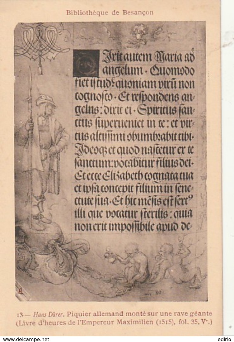 *** 25  ***  Bibliotheque De Besançon  - Hans  Durer Piquier Allemand Monté  ...  ...  Neuve Excellent état - Besancon