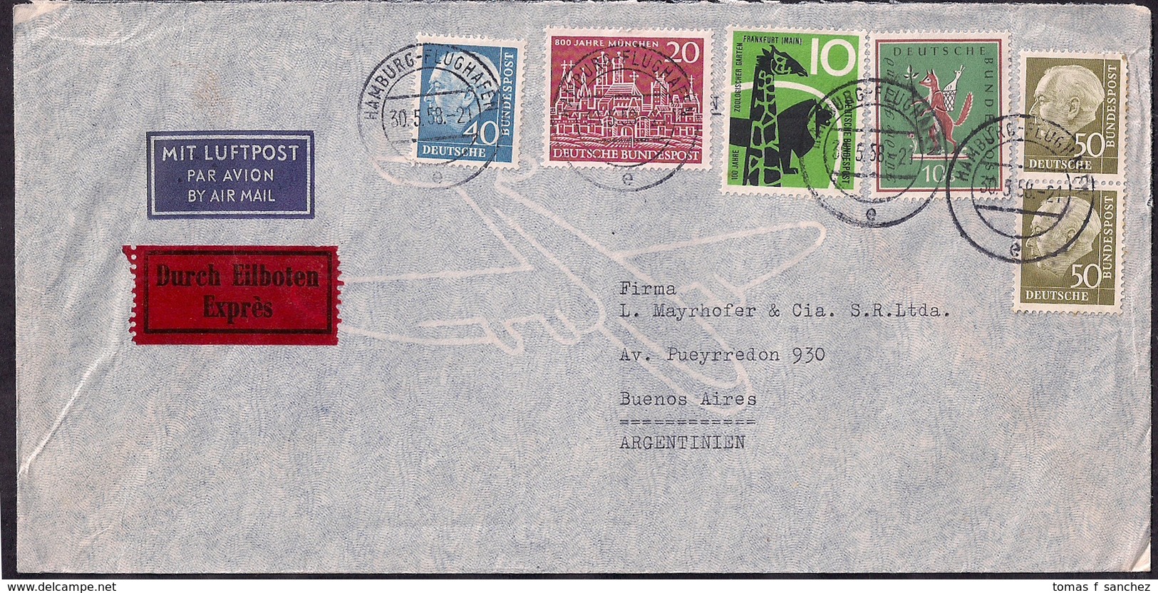 Deustche Bundespost - 1959 - Brief - Verschiedene Briefmarken - Lettres & Documents