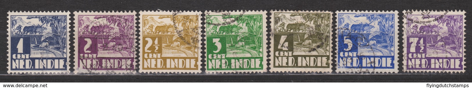 Nederlands Indie 246 247 248 249 250 251 252 Used Watermark ; Karbouw 1938 Netherlands Indies PER PIECE - Niederländisch-Indien