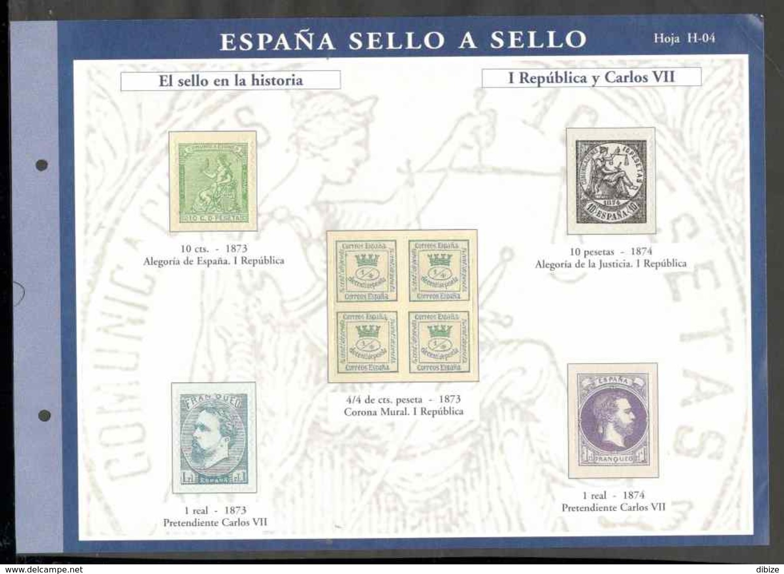 España sello a sello. Colección limitada  numerada. 18 entregas El País. N° 3 a 6. 8 a 14. 33 a 35. 48 a 51. Reproducion
