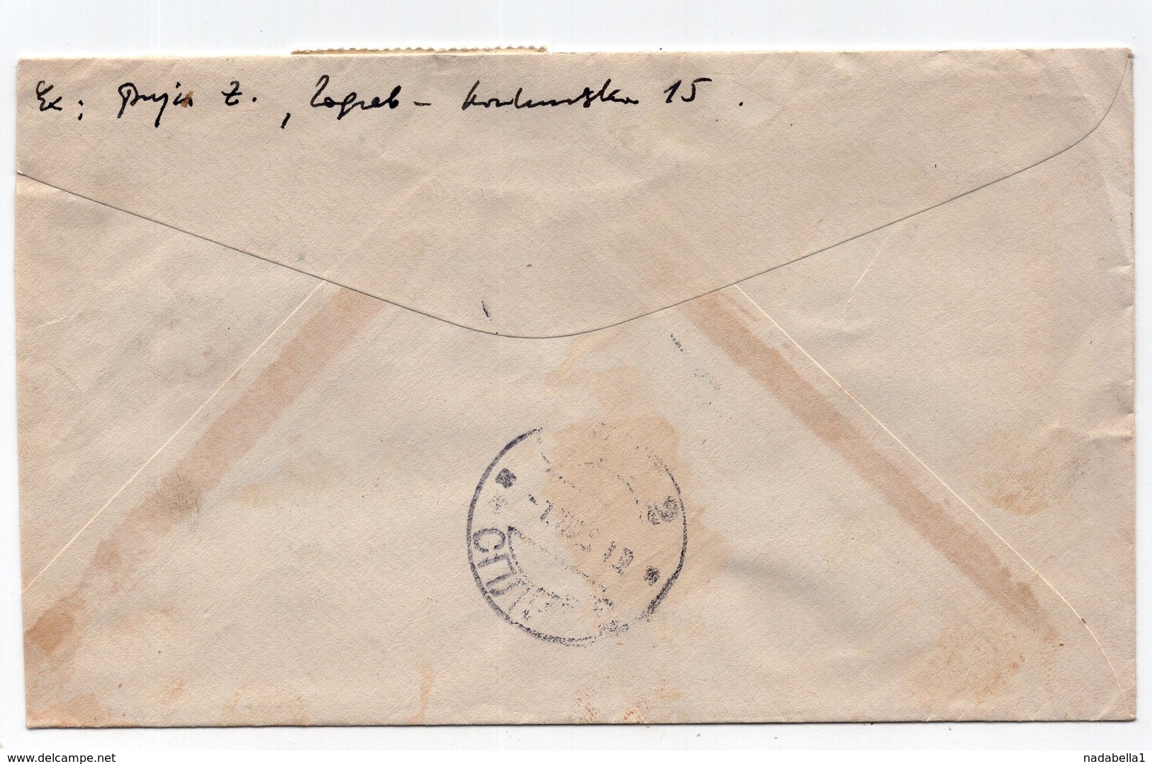 1951 YUGOSLAVIA, CROATIA, ZAGREB TO GROHOTE, SOLTA ISLAND, VIA SPLIT, REGISTERED EXPRESS MAIL - Covers & Documents