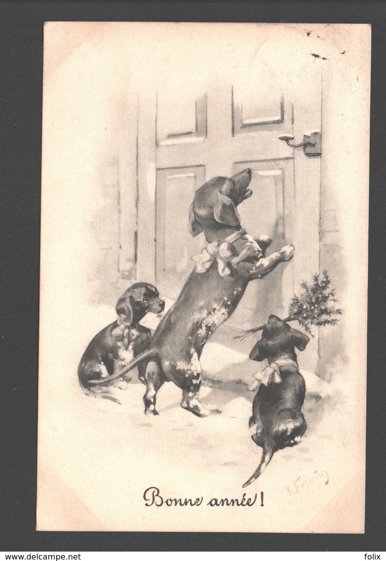 Bonne Année - 1912 - Illustration - Dog / Hond / Chien - Nouvel An