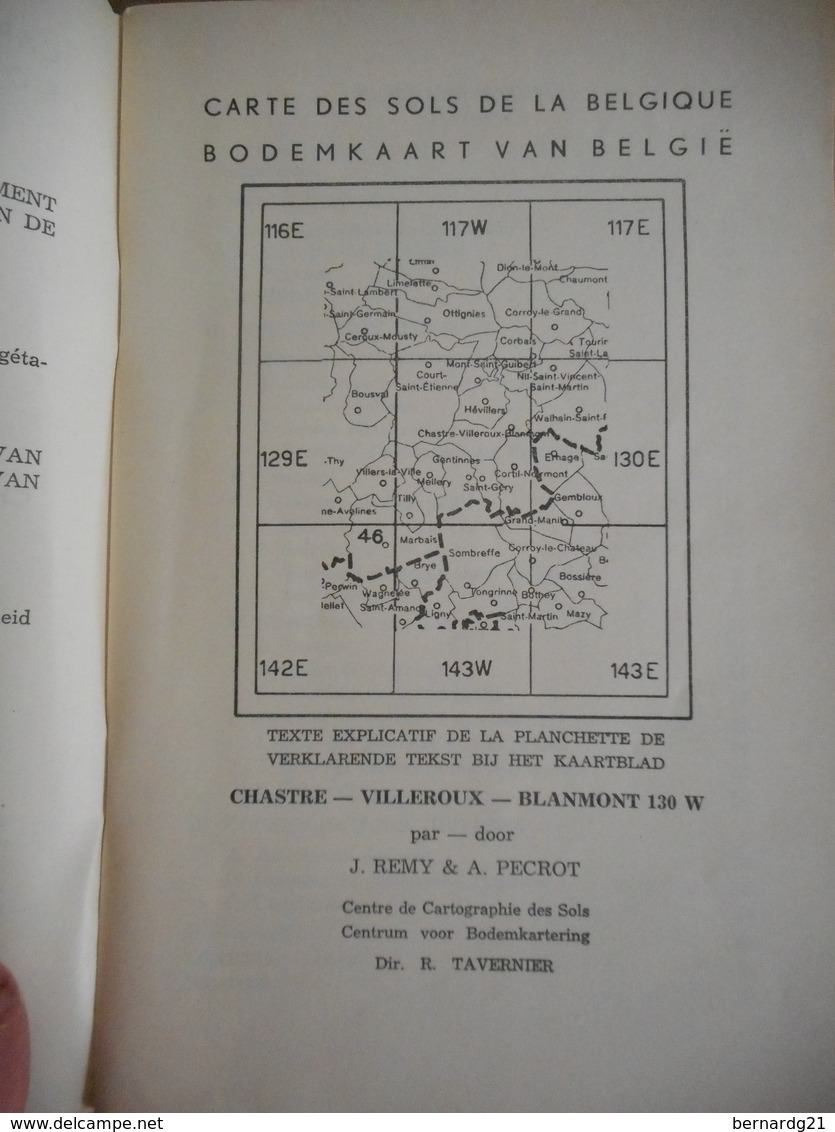 CARTE DES SOLS DE BELGIQUE TEXTE EXPLICATIF CHASTRE VILLEROUX BLANMONT 130 W TOPOGRAPHIE GÉOLOGIE HYDROGRAPHIE HISTOIRE - Belgique