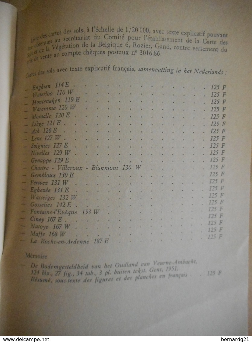 CARTE DES SOLS DE BELGIQUE TEXTE EXPLICATIF CHASTRE VILLEROUX BLANMONT 130 W TOPOGRAPHIE GÉOLOGIE HYDROGRAPHIE HISTOIRE