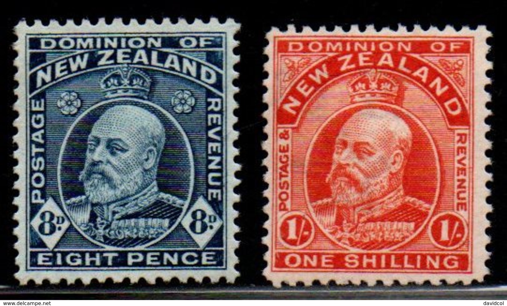 S173.-. NEW ZEALAND - 1909-1912 - SC#: 138, 139 - MNG - EDWARD VII - Unused Stamps