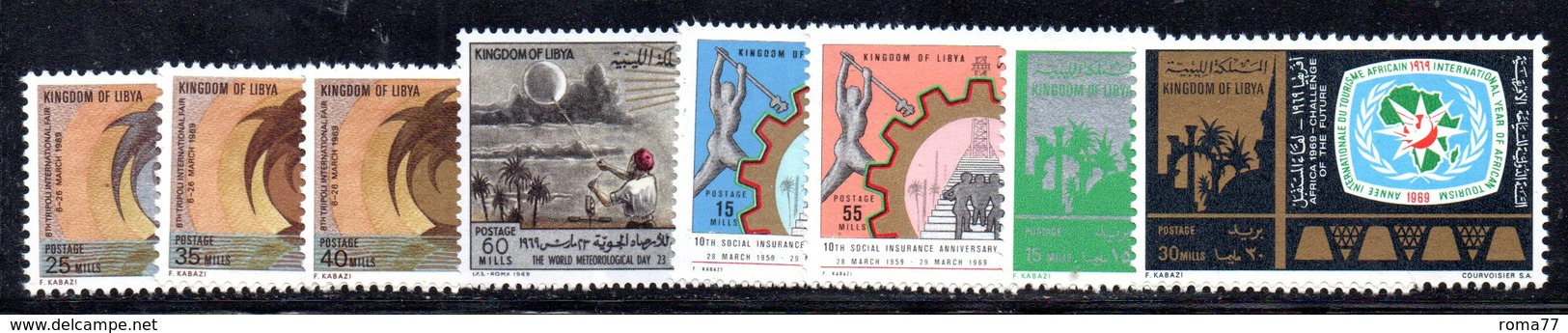 APR2375 - LIBIA 1969 , Cinque Serie Integre ***  MNH  (2380A) - Libia