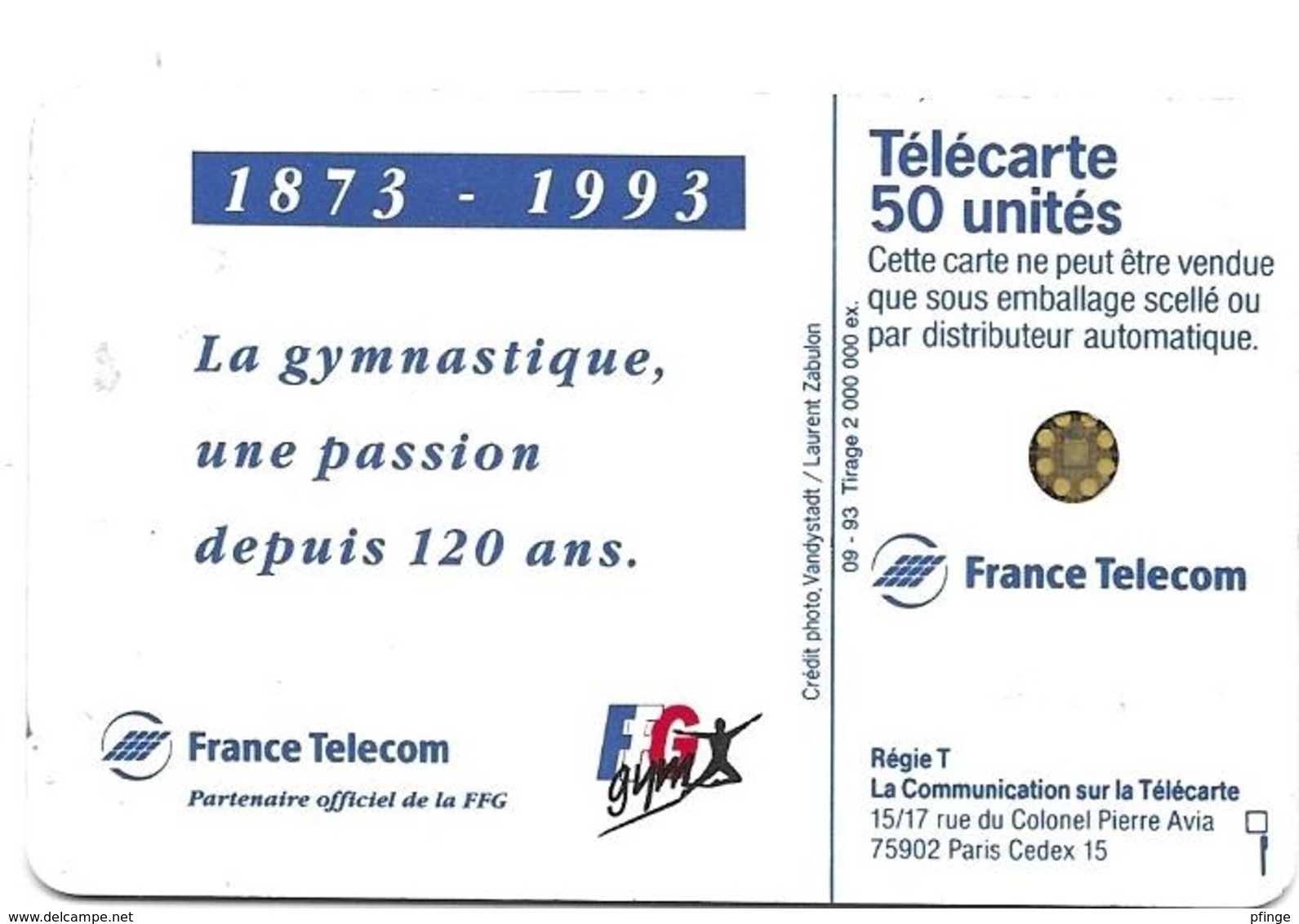 Telecarte 50 - Elodie Lussac Championne D'Europe Junior 93 - Sport