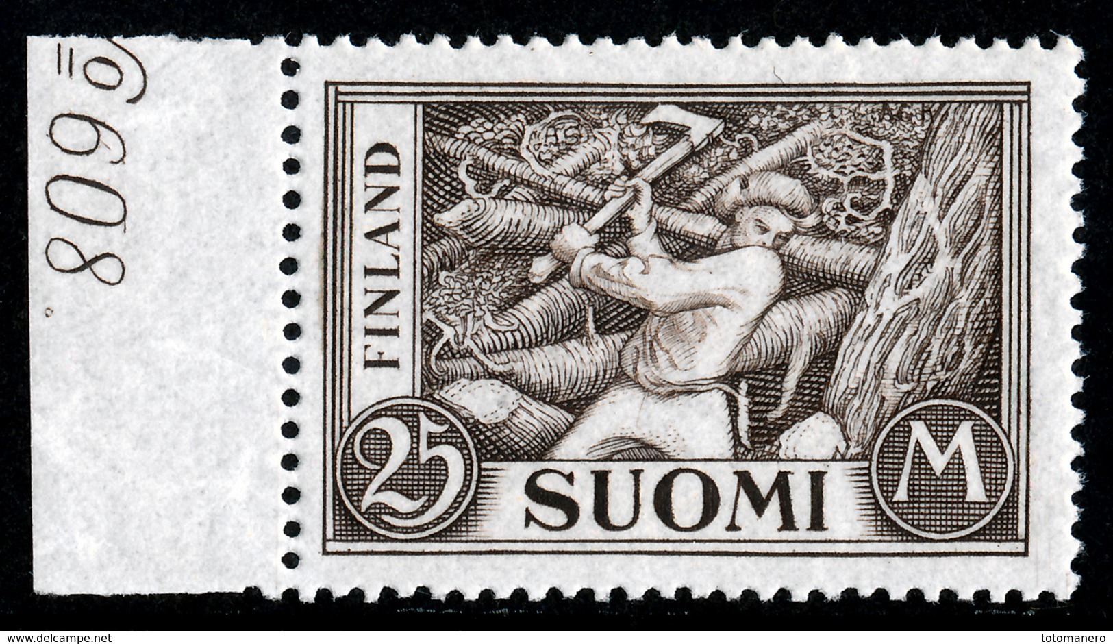 FINLAND 1930-1943 Definitive 25M Olive-grey, MI 157b**MNH - Unused Stamps