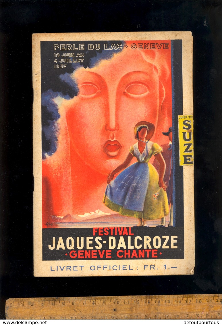 Livret Officiel FESTIVAL JAQUES DALCROZE Perle Du Lac GENEVE 1937 - Dépliants Touristiques