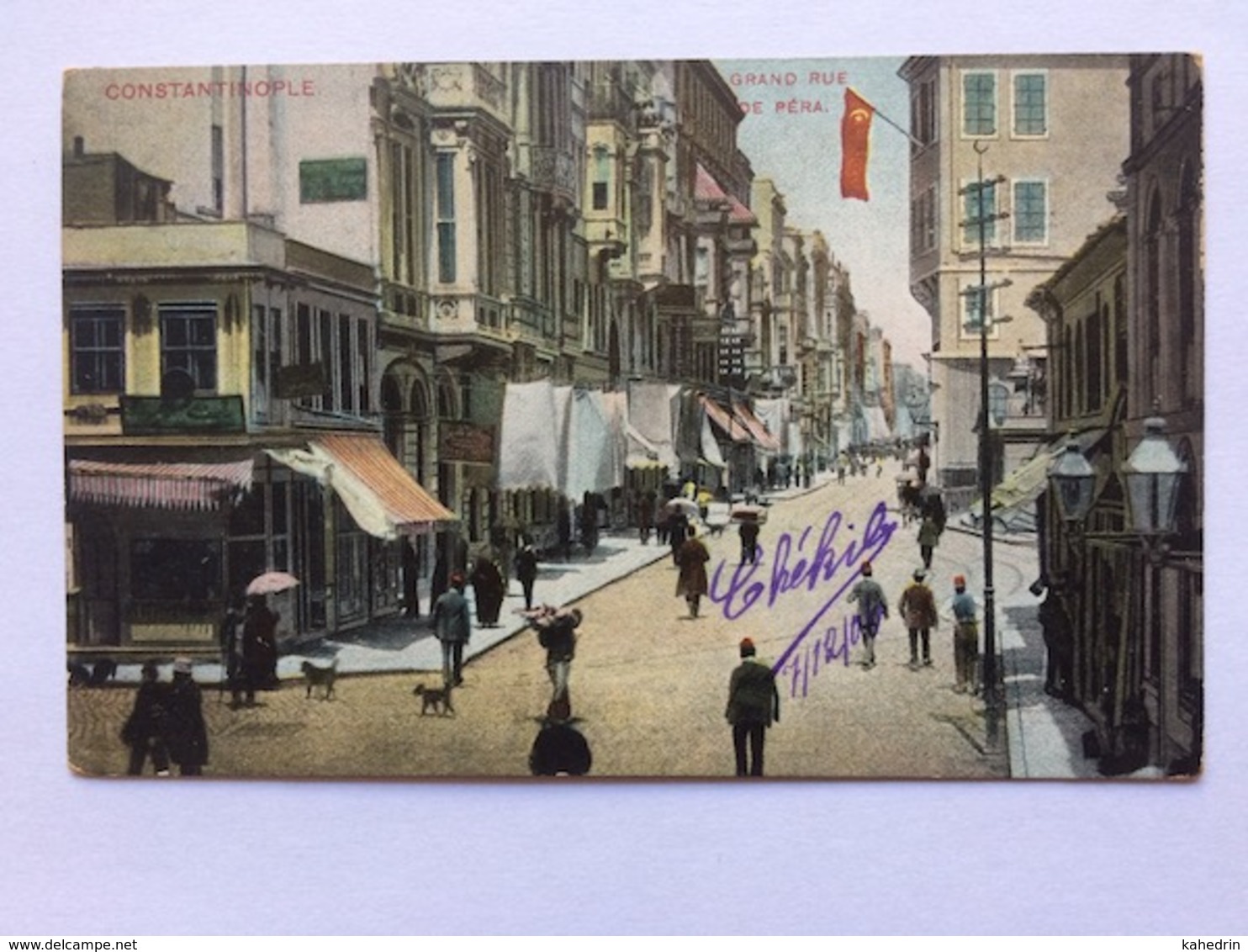 Turkey Türkei Turquie 1906, Constantinople To Belgique (Vilvorde),  Grand Rue De Péra, - Turkije