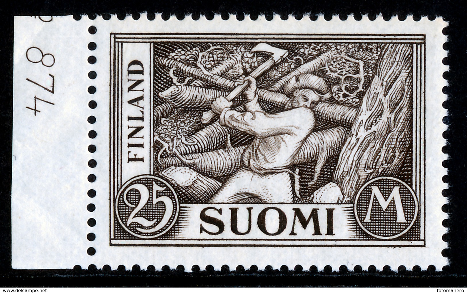 FINLAND 1930-1948 Definitive 25M Brownish-grey, MI 157c**MNH - Nuovi