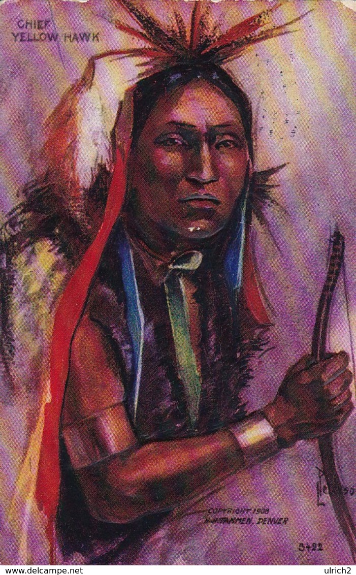 PC Chief Yellow Hawk - First Nations - Indianer - Tammen, Denver 1908 - Relief Print - Ca. 1915  (42995) - America