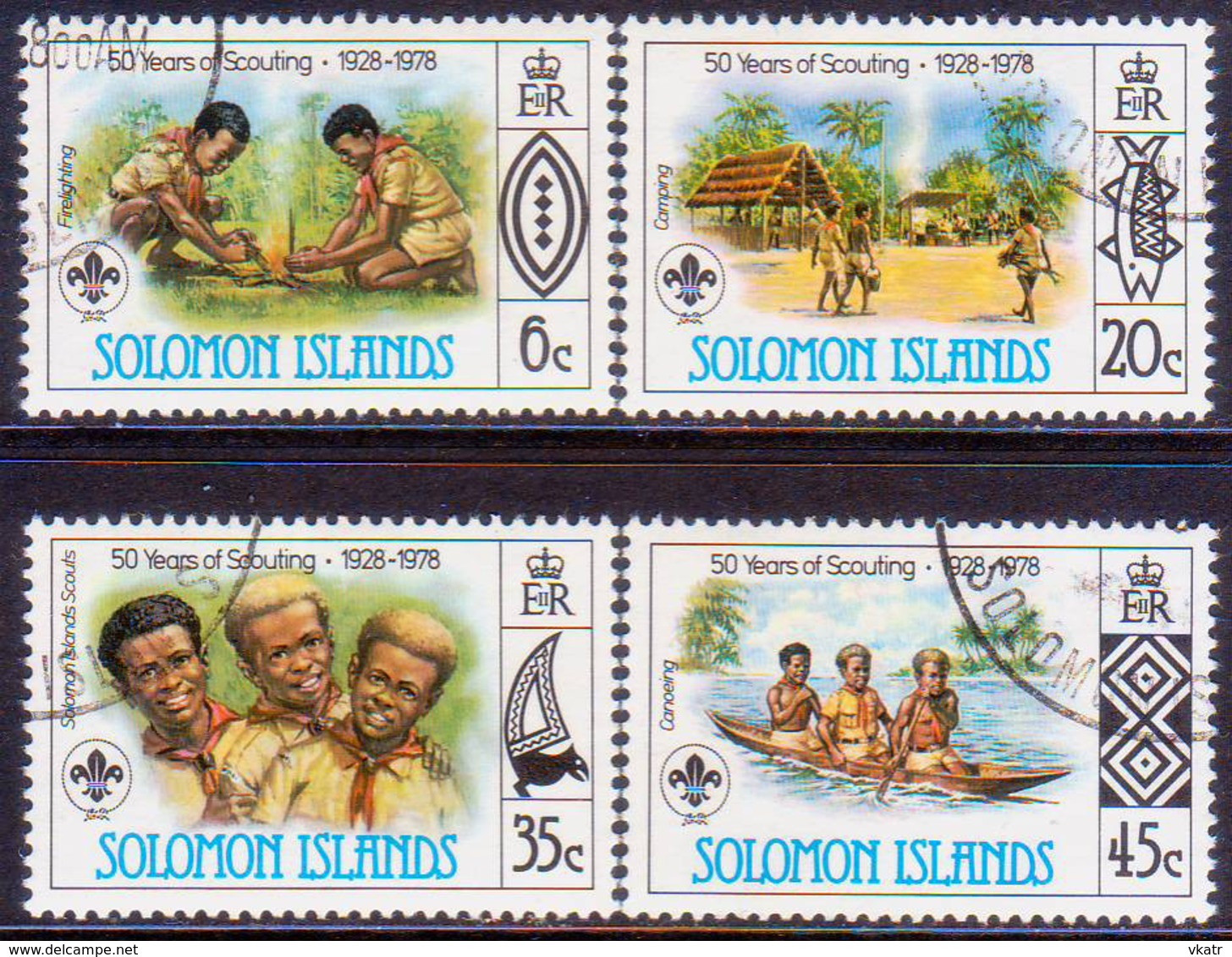 SOLOMON ISLANDS 1978 SG #368-71 Compl.set Used Scouting In Solomon Islands - Salomon (Iles 1978-...)
