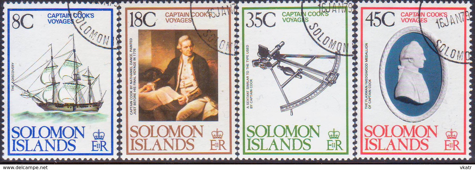 SOLOMON ISLANDS 1979 SG #372-75 Compl.set Used Capt. Cook's Voyage - Solomon Islands (1978-...)