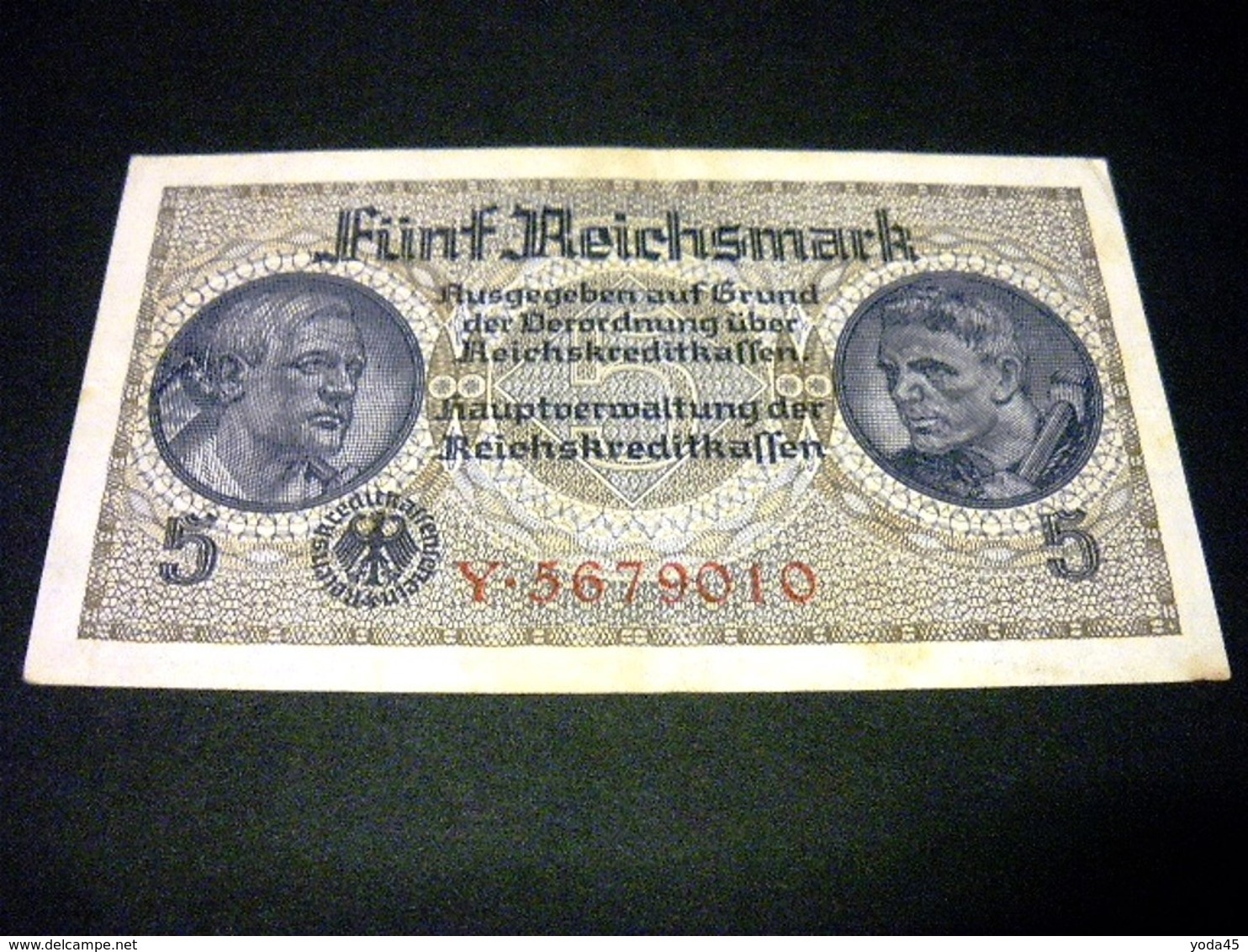 ALLEMAGNE 5 Reichsmark 1940-1945, Pick R 138 A, GERMANY TERRITOIRES OCCUPES - Tweede Wereldoorlog