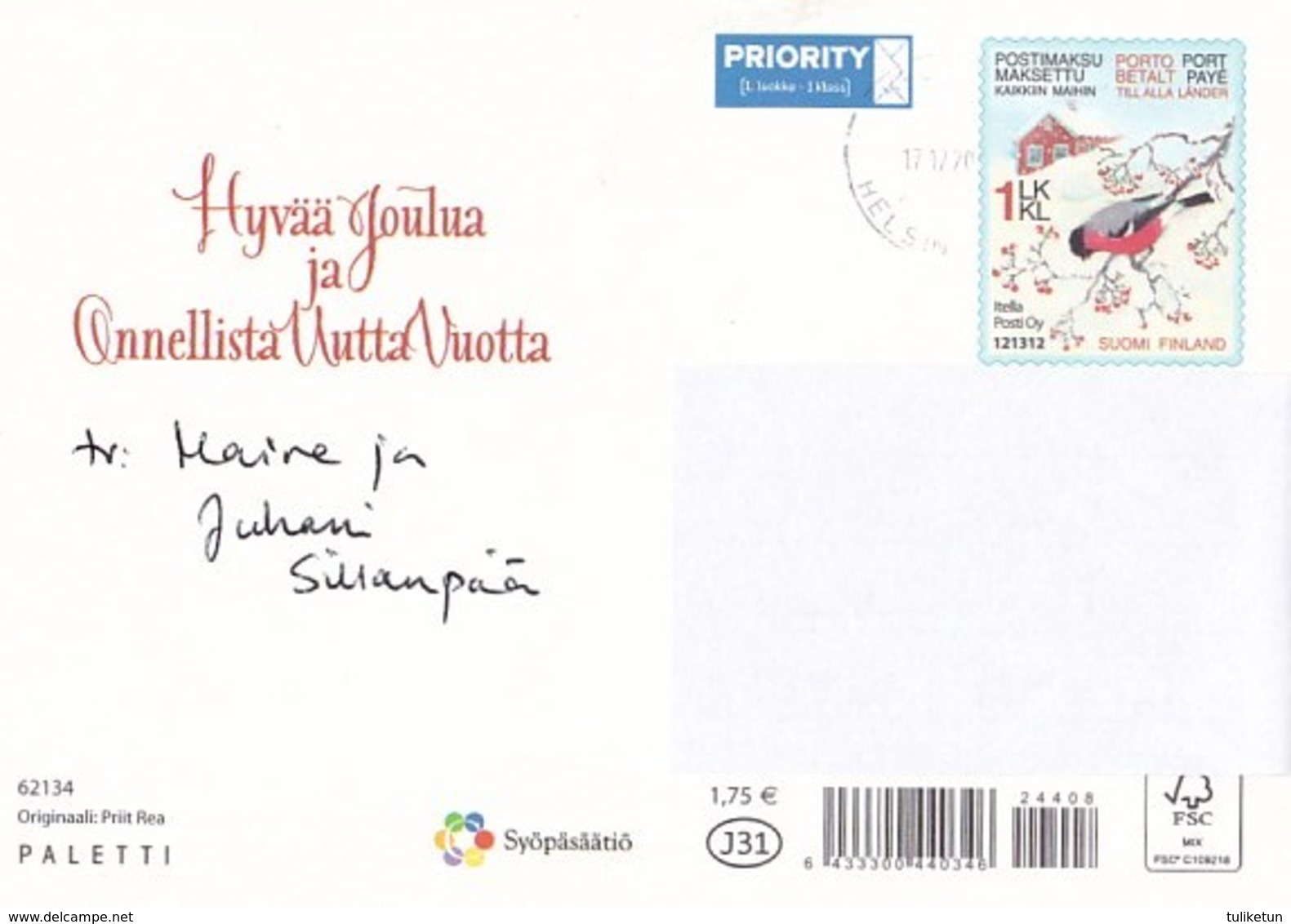 Postal Stationery - Birds - Bullfinches - Winter Landscape - Cancer Foundation - Suomi Finland - Postage Paid - RARE - Entiers Postaux