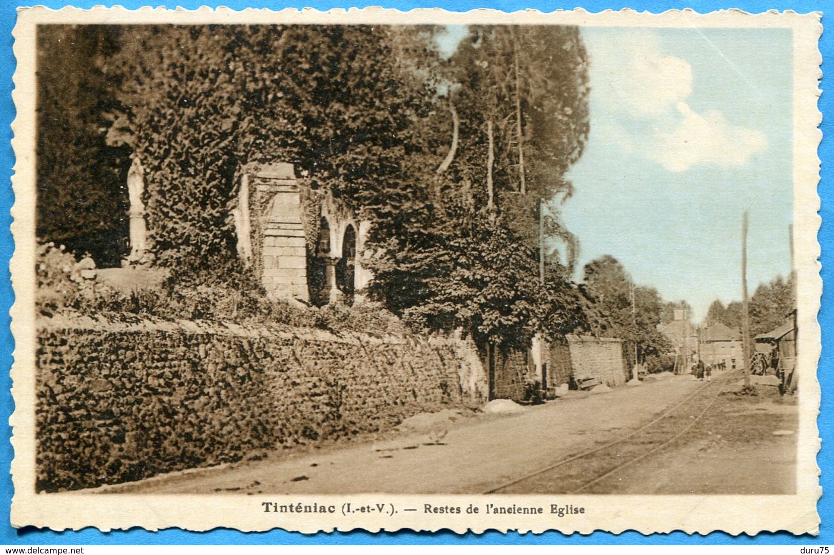 Tinténiac  Restes De L'Ancienne Eglise * Sépia Et Bleu - Non écrite Bon état - Autres & Non Classés