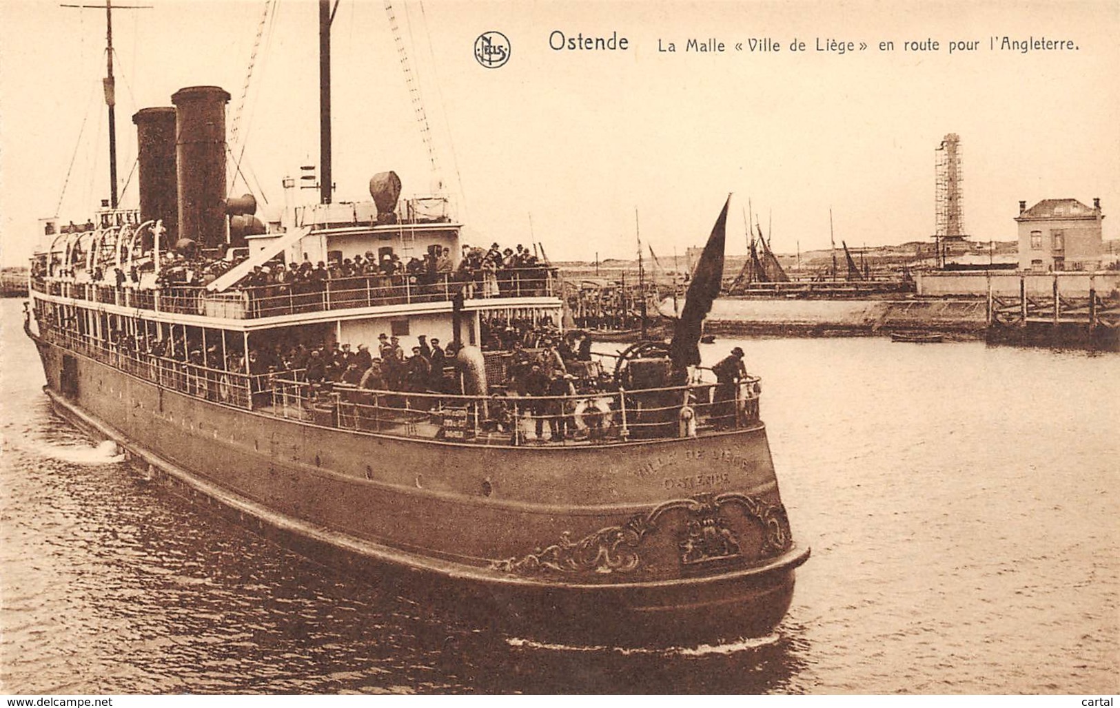 OSTENDE - La Malle "Ville De Liège" En Route Pour L'Angleterre - Oostende