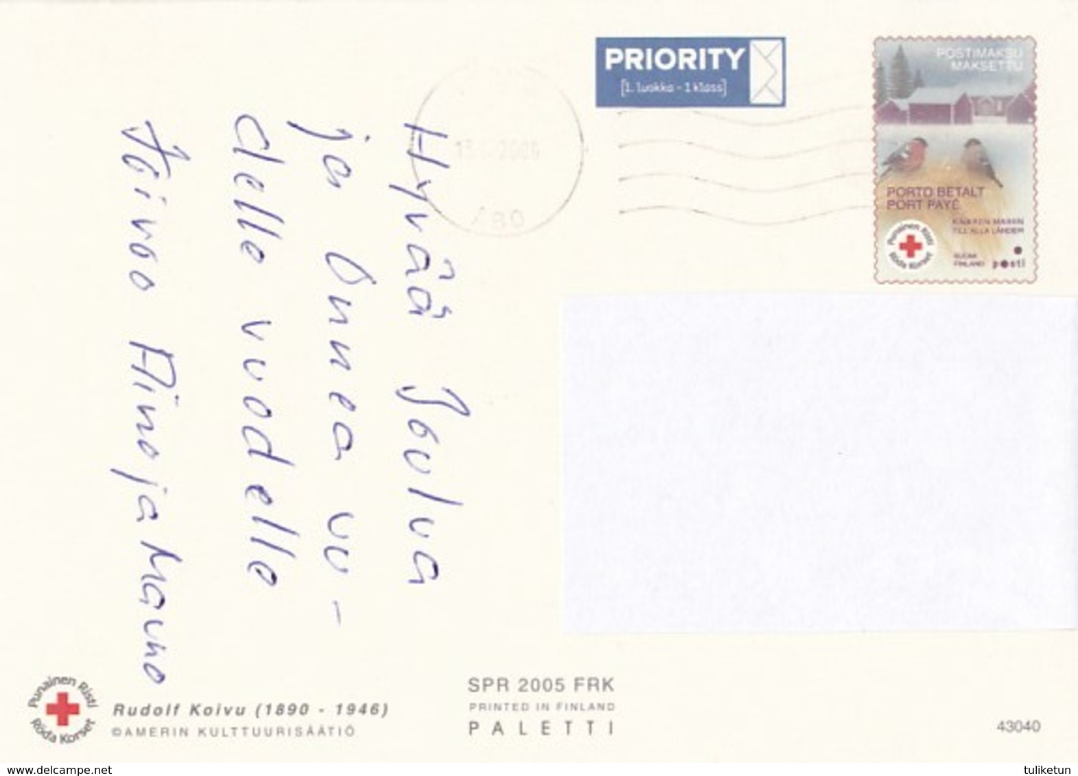 Postal Stationery - Birds - Bullfinches - Going To Christmas Church - Red Cross 2005 - Suomi Finland - Postage Paid - Entiers Postaux