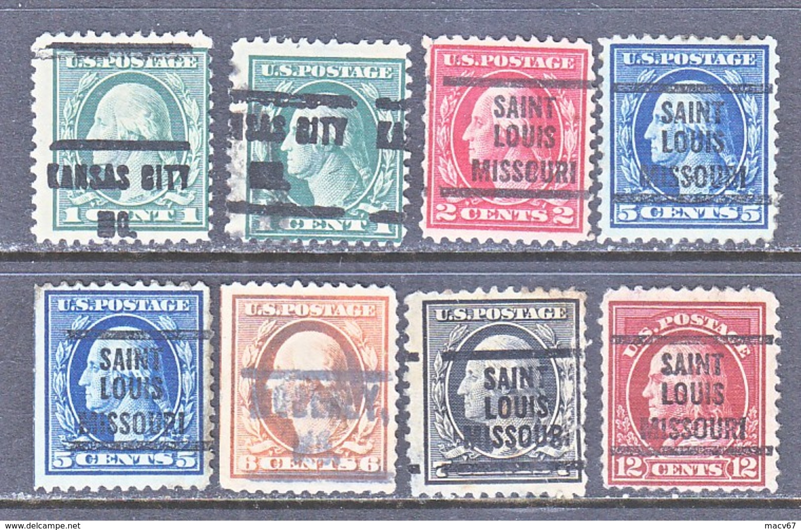 U.S. 498 +  PERF. 11   (o)  MISSOURI  NO WMK   1917-19 Issue - Precancels