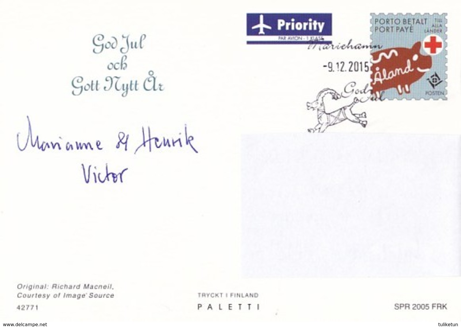 Postal Stationery - Christmas Wreath - Red Cross 2005 - Åland - Suomi Finland - Postage Paid - Entiers Postaux