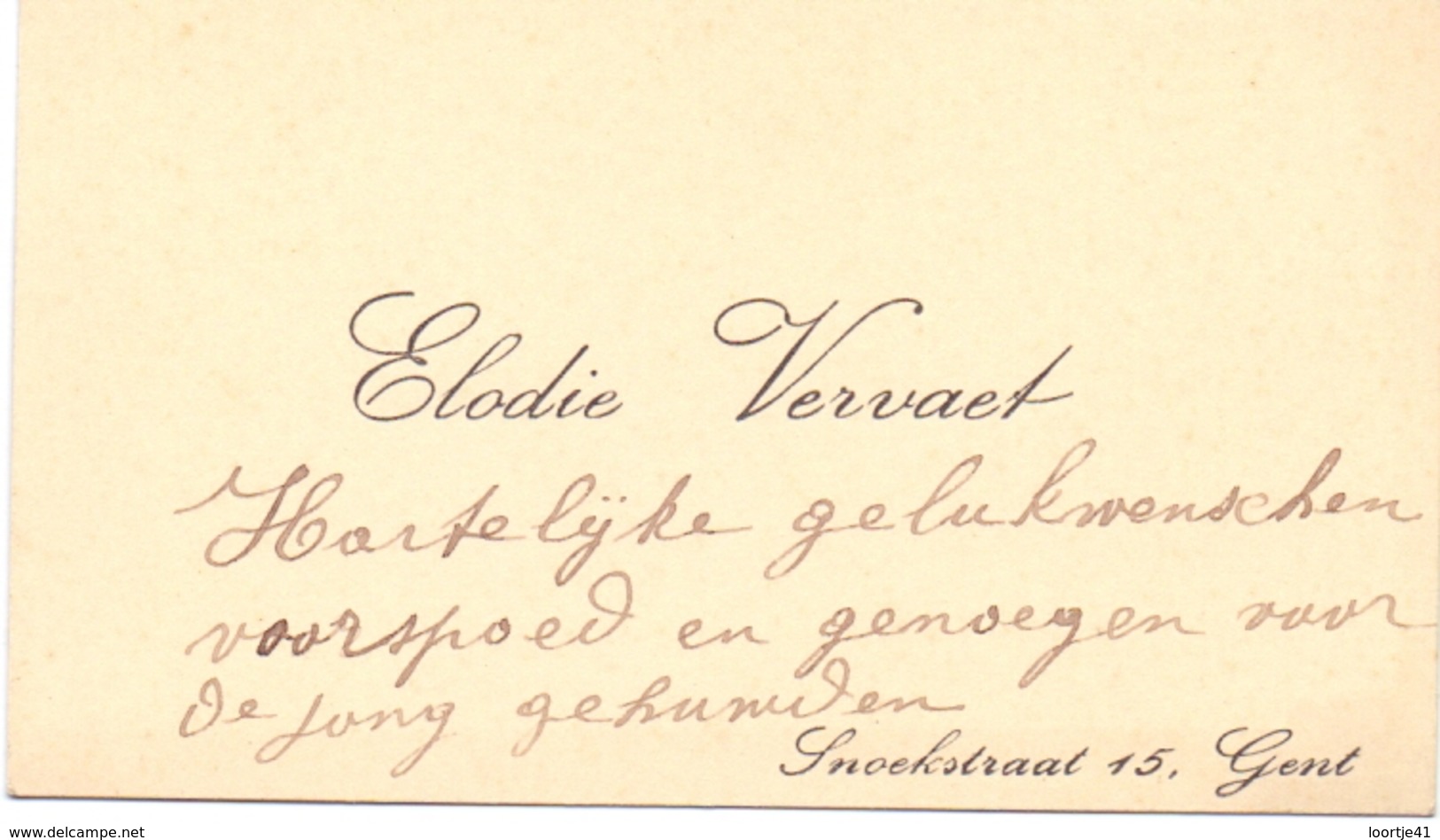 Visitekaartje - Carte Visite - Elodie Vervaet - Gent - Cartes De Visite