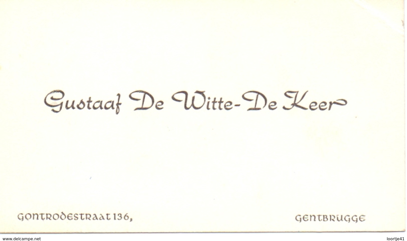 Visitekaartje - Carte Visite - Gustaaf De Witte - De Keer - Gentbrugge - Cartes De Visite