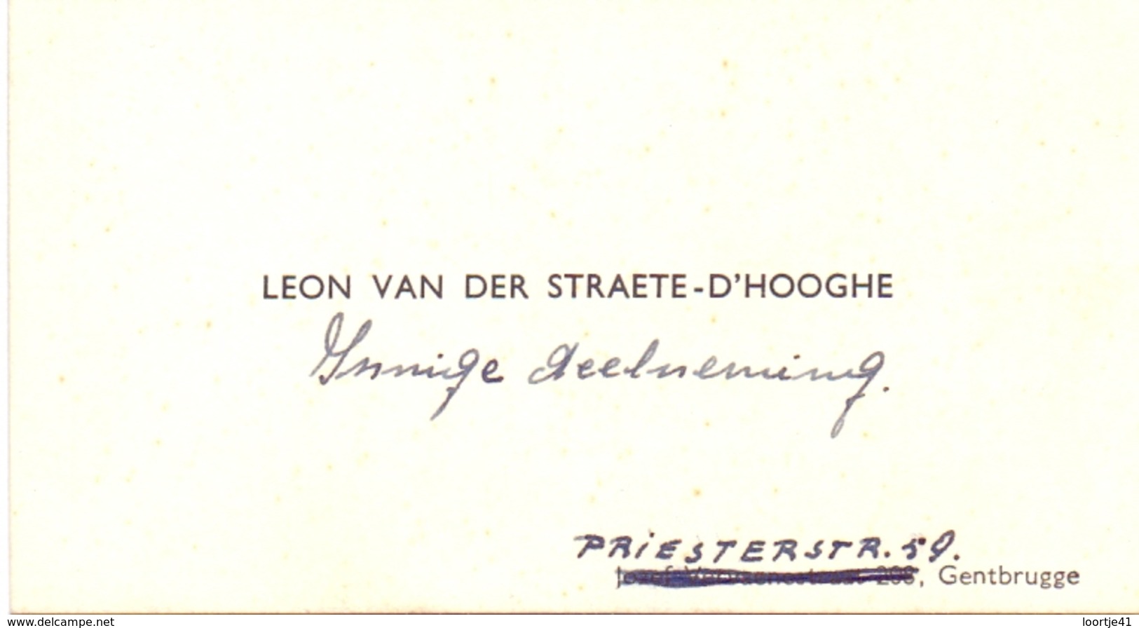 Visitekaartje - Carte Visite - Leon Van Der Straete - D'Hooghe  - Gentbrugge - Cartes De Visite