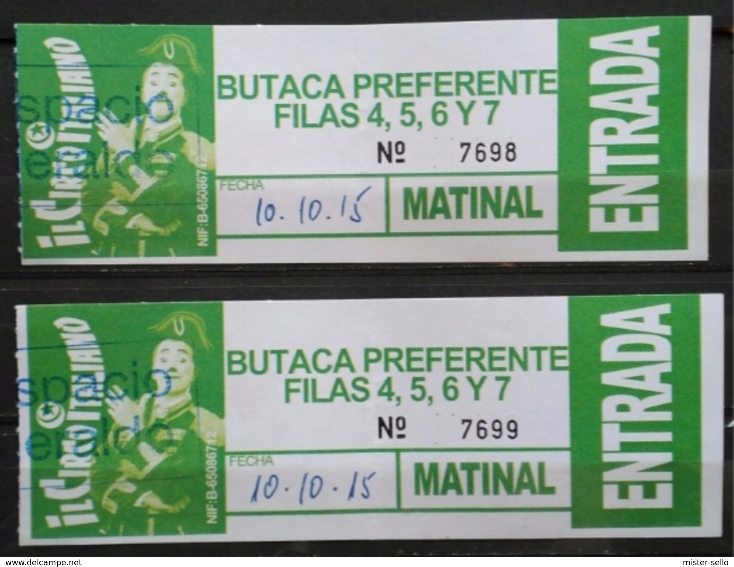 CIRCO ITALIANO - ZARAGOZA - ESPAÑA. 2 ENTRADAS CORRELATIVAS NUEVAS SIN USAR. - Tickets - Entradas
