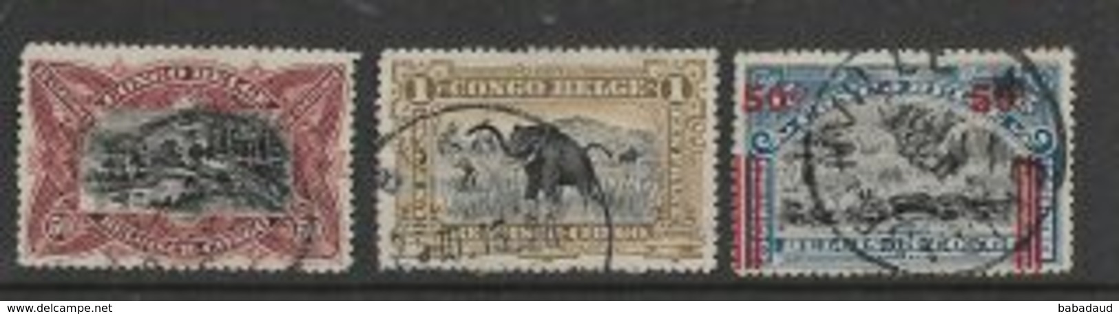 Belgian Congo, 1923, 50c, 1 Fr, 50c / 25c, Used - Other & Unclassified