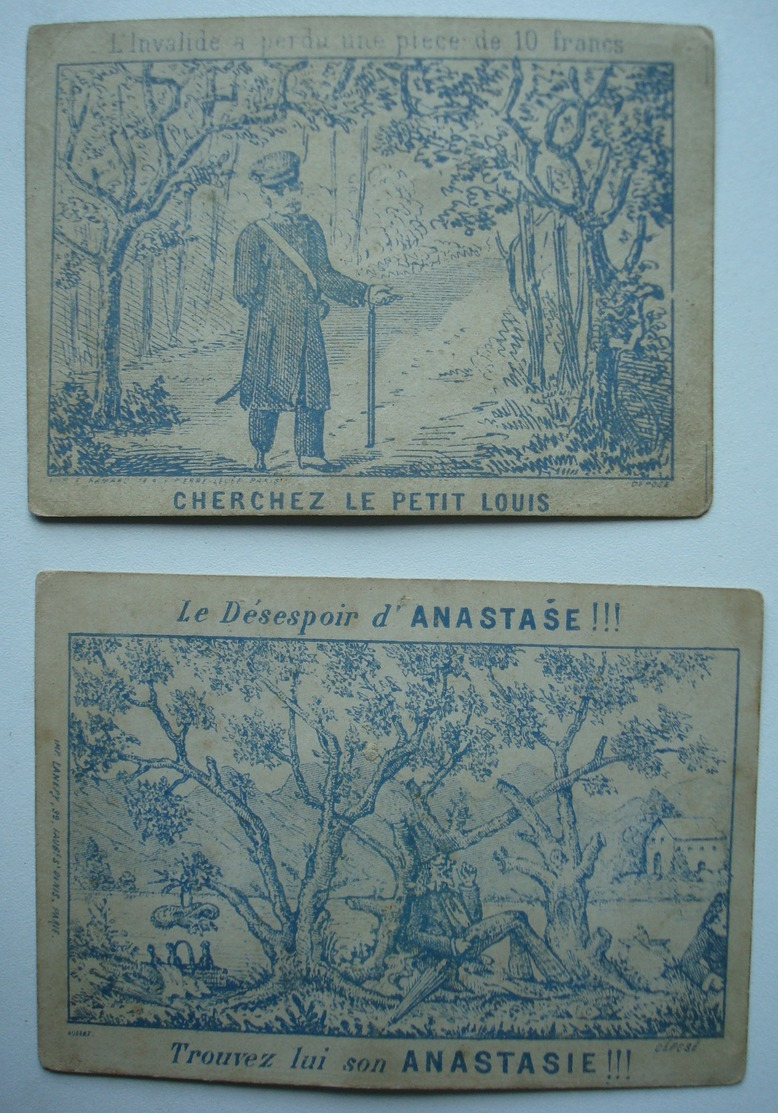 Lot De 2 Chromos "devinette". - Le Petit Louis, Anastasie. - Sonstige & Ohne Zuordnung