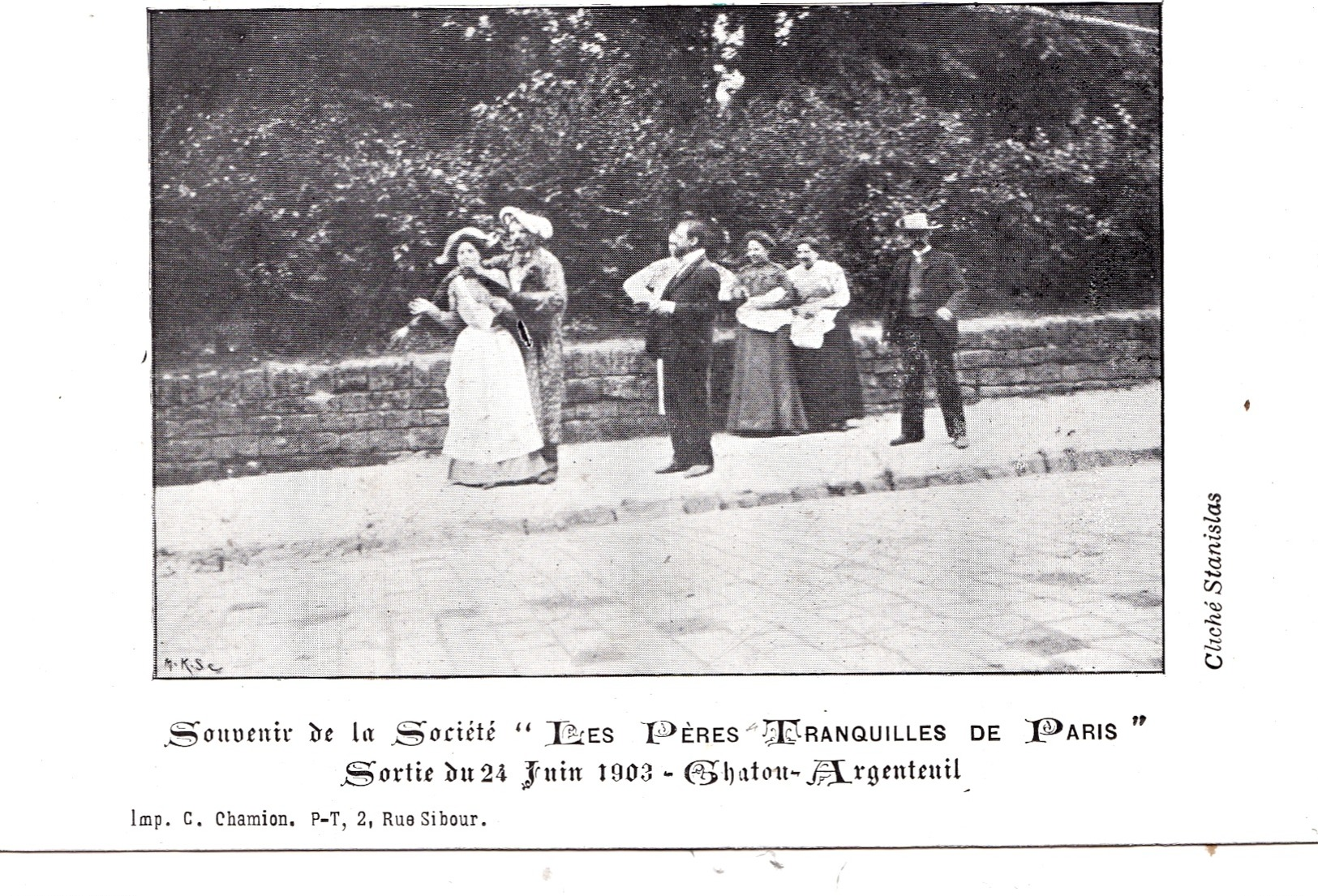 CHATOU ARGENTEUIL - LES PERES TRANQUILLES DE PARIS (3) -SORTIE DU 24/06/1903         Bb-1017 - Argenteuil