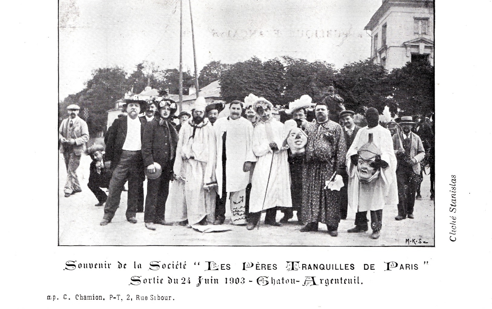 CHATOU ARGENTEUIL - LES PERES TRANQUILLES DE PARIS (4) -SORTIE DU 24/06/1903         Bb-1018 - Argenteuil