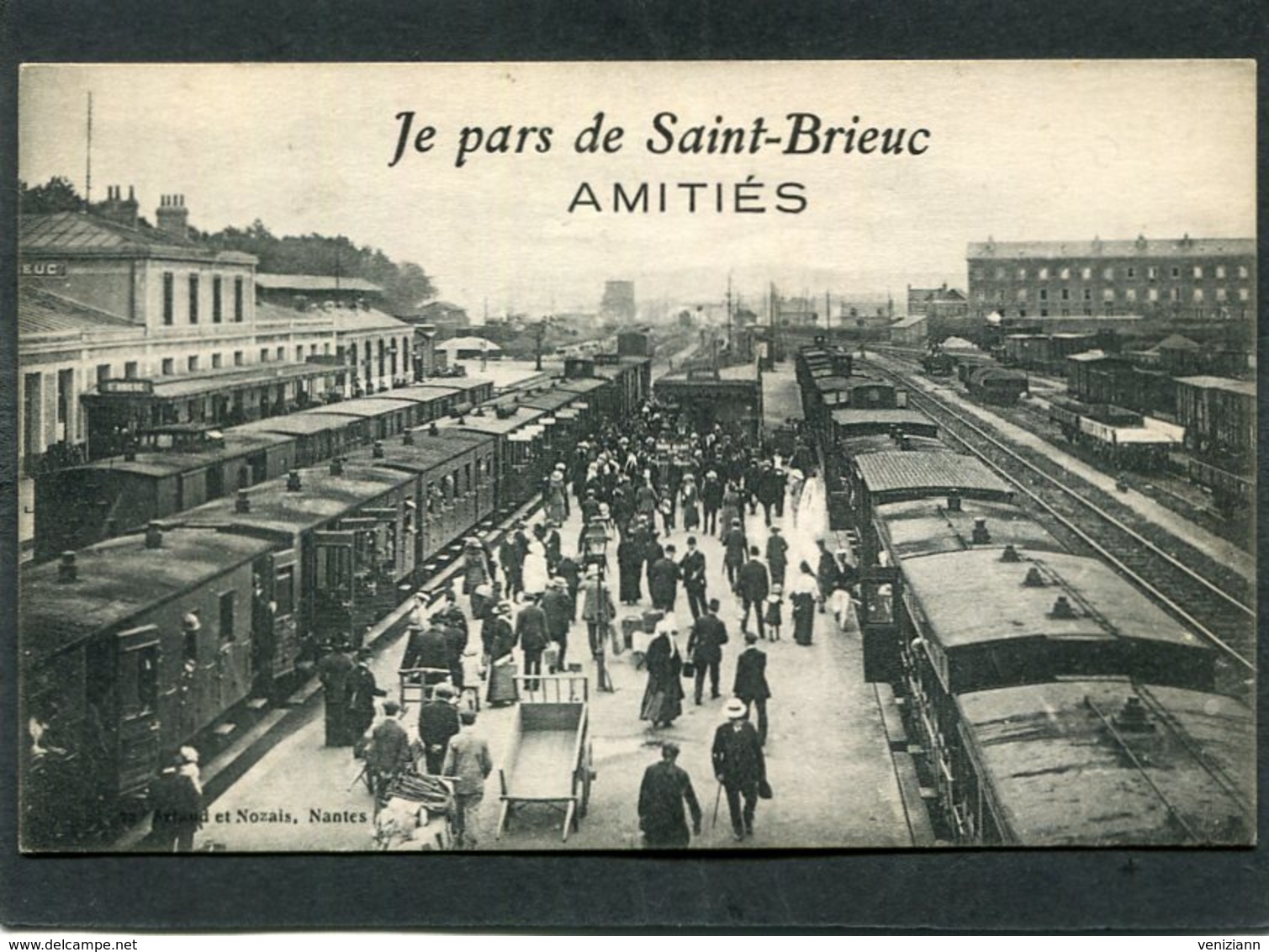 CPA - SAINT BRIEUC - La Gare, Les Quais - Trains En Gare, Très Animé - Saint-Brieuc