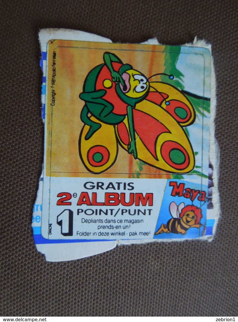 Maya L'abeille TF1 Danone Maia  Maja - 2  Anciens Autocollants Sticker Pour Dépliant Danone France 1978 No Panini - Advertising