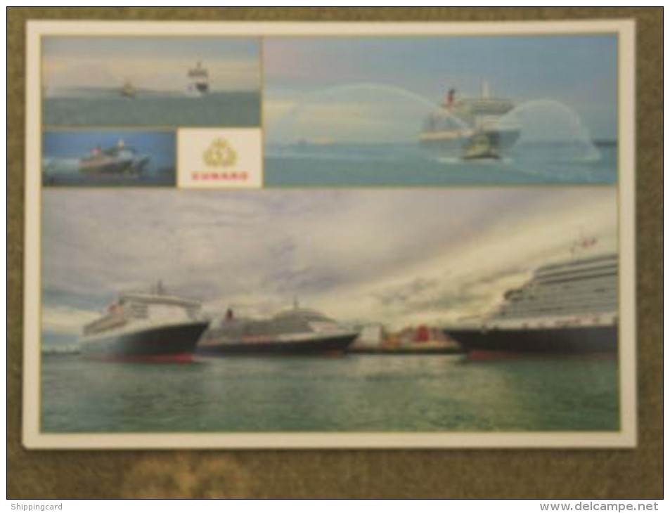 CUNARD 3 QUEENS EVENT 2012 - MULTIVIEW 2  - LARGE SIZE OFFICIAL CARD - Steamers