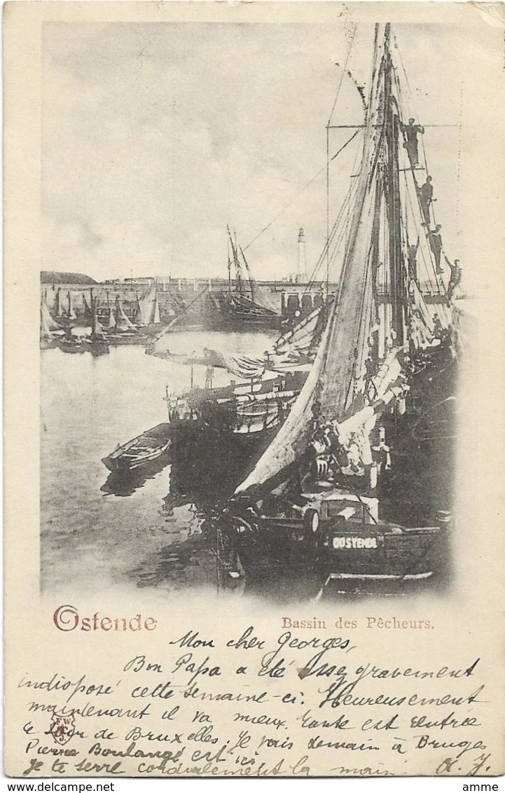 Oostende   *  Bassin Des Pêcheurs  (Ostende-Bains - Mons 1899) - Oostende