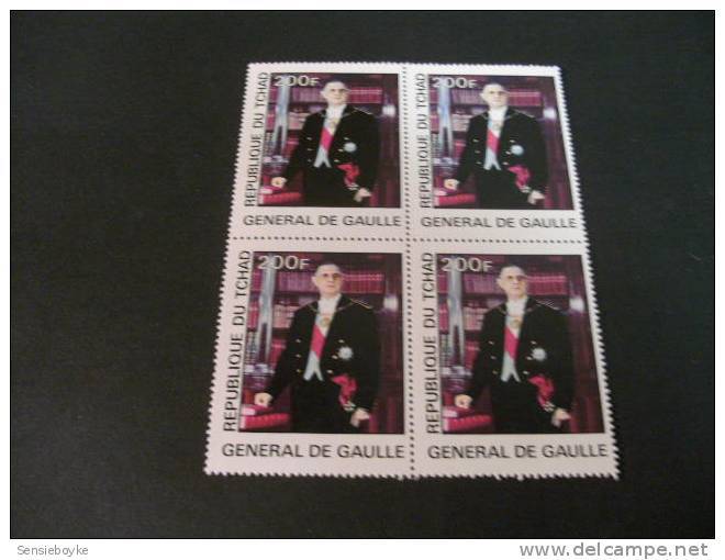 M6098 - 4 Stamps In Bloc MNh Rep. Du Tchad -General De Gaulle - De Gaulle (Général)