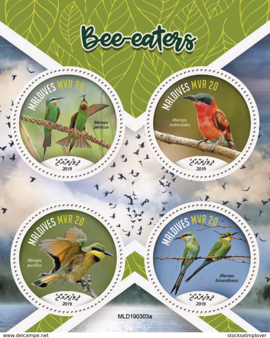 Maldives  2019 Fauna Bee-eaters, Birds  S201907 - Maldives (1965-...)