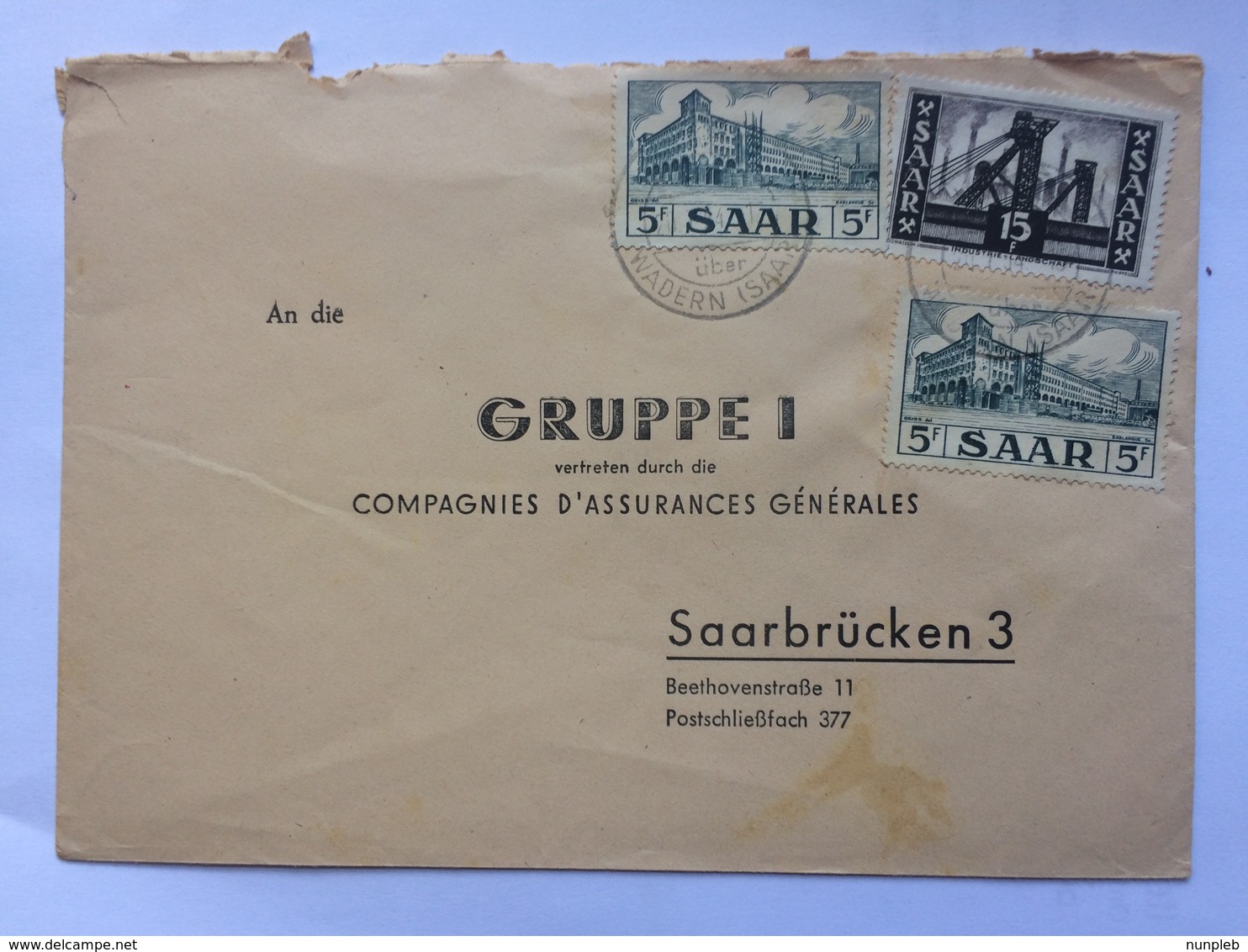 SAAR 1953 Cover Wadern To Saarbrucken - Covers & Documents