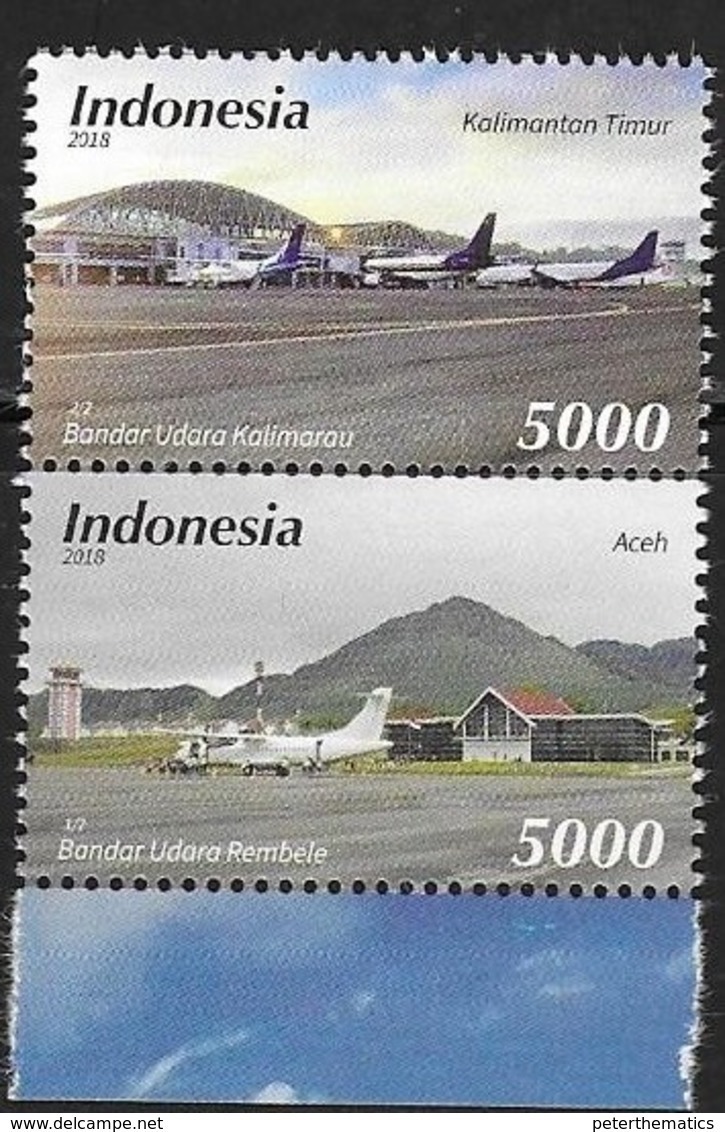 INDONESIA, 2018,  MNH, AIR TRANSPORT, PLANES, 2v - Airplanes