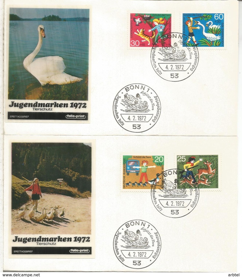 ALEMANIA FDC BONN 1972 INFANCIA FAUNA ANIMAL - Otros & Sin Clasificación