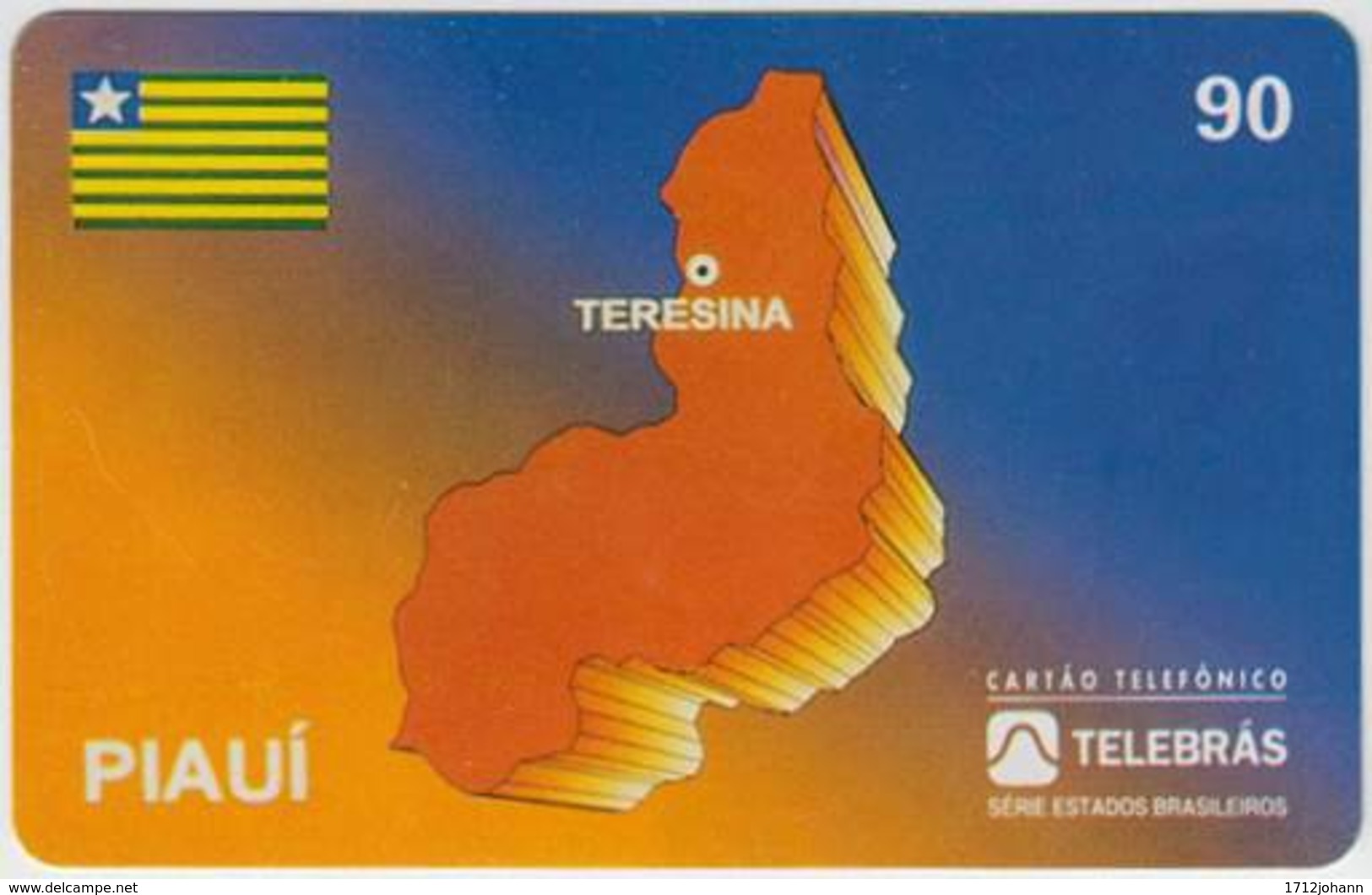 BRASIL A-029 Magnetic Telebras - Map, Flag - Used - Brasilien